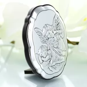 Anioł Stróż - srebrny obrazek na prezent